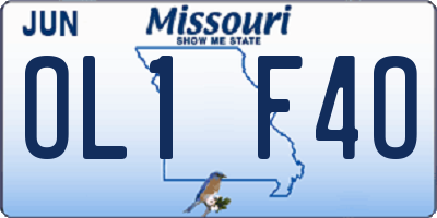 MO license plate OL1F4O