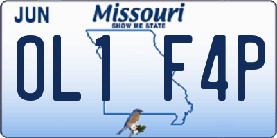 MO license plate OL1F4P