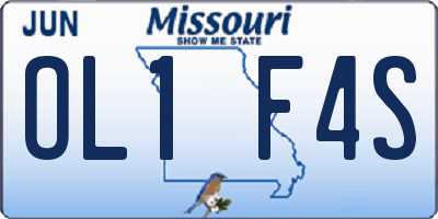 MO license plate OL1F4S