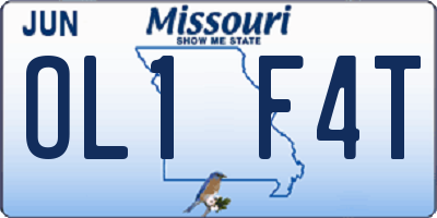 MO license plate OL1F4T