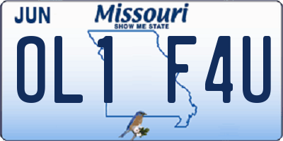 MO license plate OL1F4U