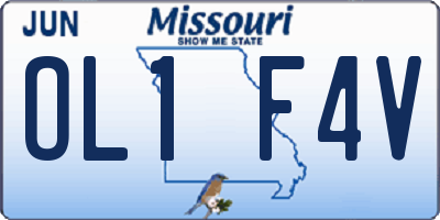 MO license plate OL1F4V