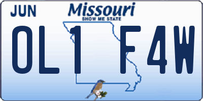 MO license plate OL1F4W