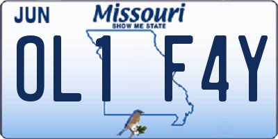 MO license plate OL1F4Y