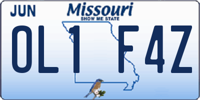 MO license plate OL1F4Z