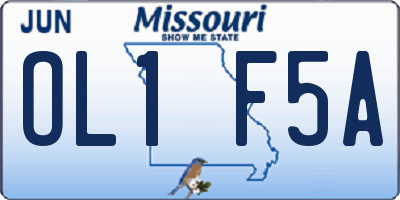 MO license plate OL1F5A