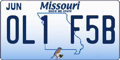 MO license plate OL1F5B