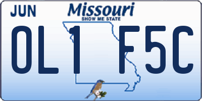 MO license plate OL1F5C
