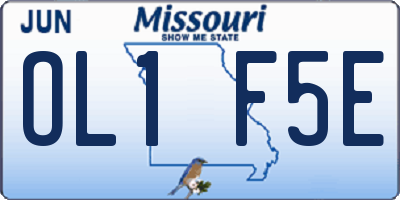 MO license plate OL1F5E