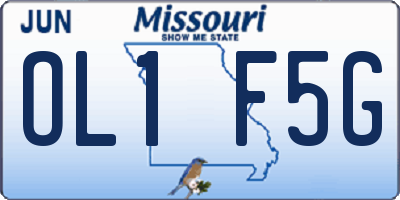 MO license plate OL1F5G