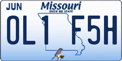 MO license plate OL1F5H
