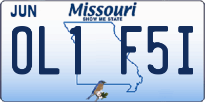 MO license plate OL1F5I