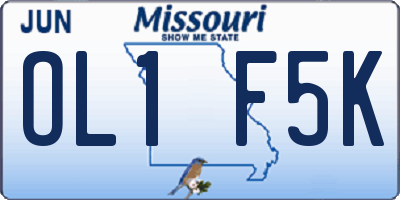 MO license plate OL1F5K