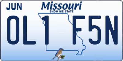 MO license plate OL1F5N