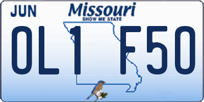 MO license plate OL1F5O