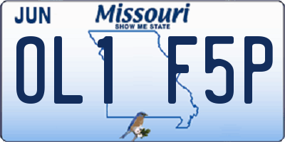 MO license plate OL1F5P