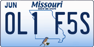 MO license plate OL1F5S