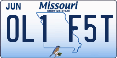 MO license plate OL1F5T