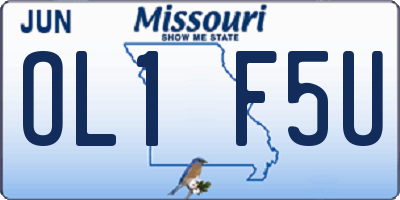 MO license plate OL1F5U