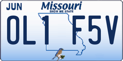 MO license plate OL1F5V