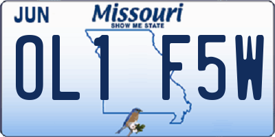 MO license plate OL1F5W