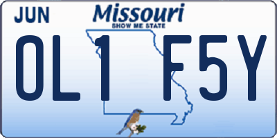 MO license plate OL1F5Y