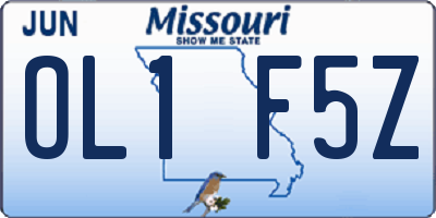 MO license plate OL1F5Z