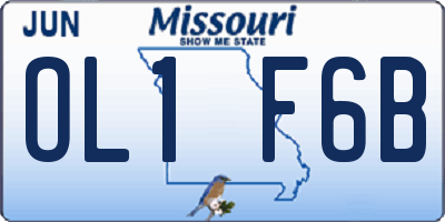 MO license plate OL1F6B