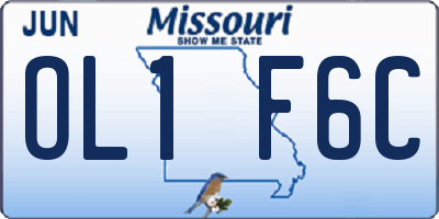 MO license plate OL1F6C