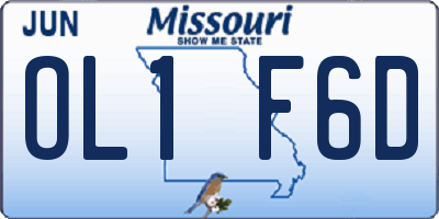 MO license plate OL1F6D