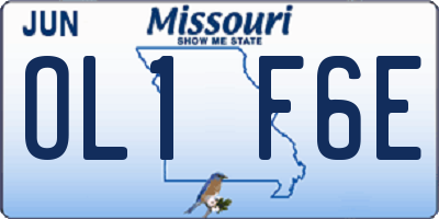 MO license plate OL1F6E