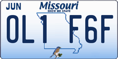 MO license plate OL1F6F