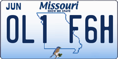 MO license plate OL1F6H