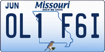 MO license plate OL1F6I
