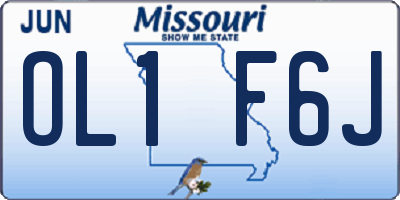 MO license plate OL1F6J
