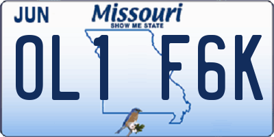 MO license plate OL1F6K