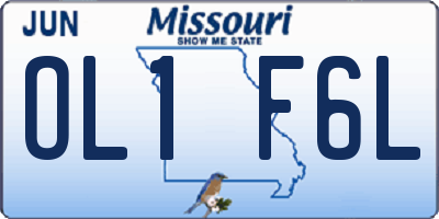 MO license plate OL1F6L