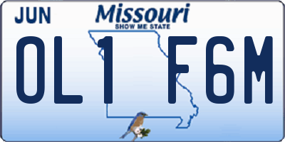 MO license plate OL1F6M