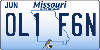 MO license plate OL1F6N