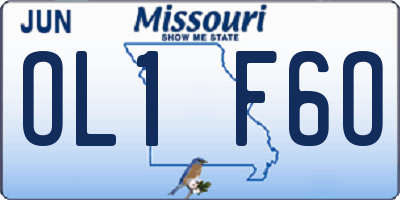 MO license plate OL1F6O