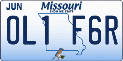 MO license plate OL1F6R