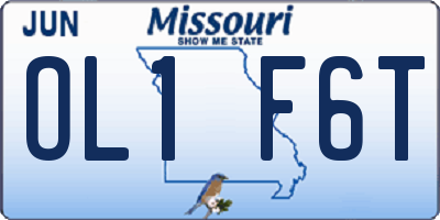 MO license plate OL1F6T