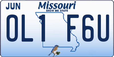 MO license plate OL1F6U