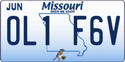MO license plate OL1F6V