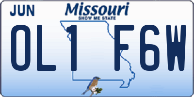 MO license plate OL1F6W