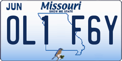 MO license plate OL1F6Y