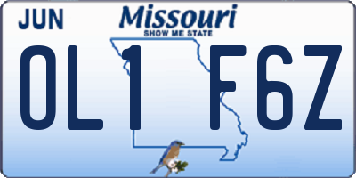 MO license plate OL1F6Z