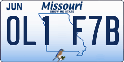 MO license plate OL1F7B