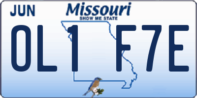 MO license plate OL1F7E