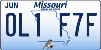 MO license plate OL1F7F
